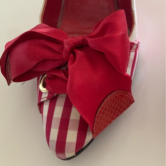 DOLCE & GABBANA Shoes Red Checkered with Bow size 37 - Picture 7 of 14